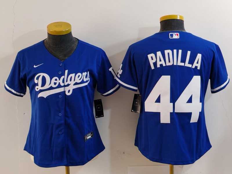 Womens Los Angeles Dodgers #44 Vicente Padilla Blue Cool Base Stitched Jersey